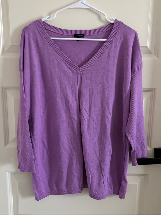 Talbots Tops - Talbots Lavender 100% Cotton V-Neck Women’s Pullover Sweater